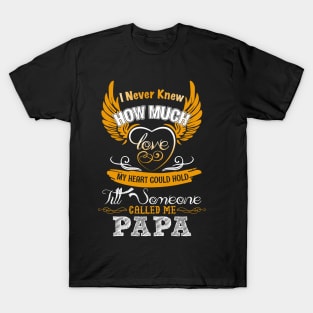 I Never Knew How Much Love My Heart Could Hold Till Someone Called Me papa T-Shirt